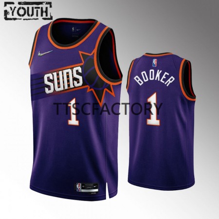 Maillot Basket Phoenix Suns Devin Booker 1 Nike 2022-23 Icon Edition Violet Swingman - Enfant